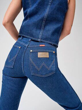 Wrangler 14MWZ Cowboy Cut Slim High Rise Jeans Indigo Size 5 30